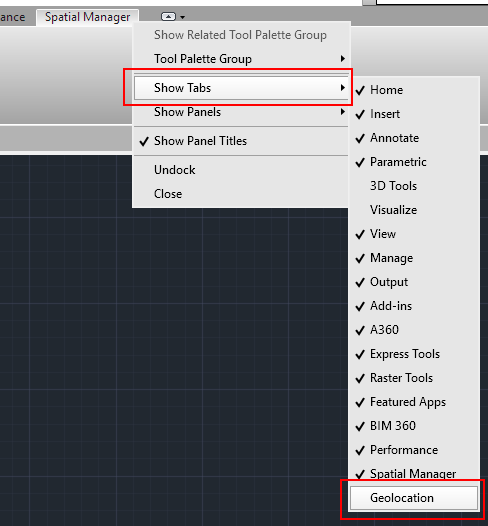 Open or Close Ribbon Tabs in AutoCAD