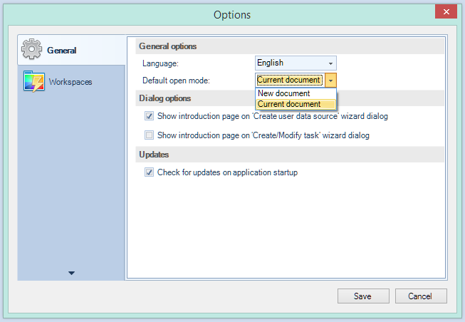 Configure the double-click option when loading