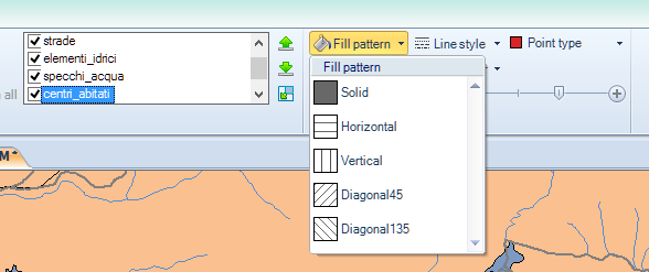 Layer fill pattern options
