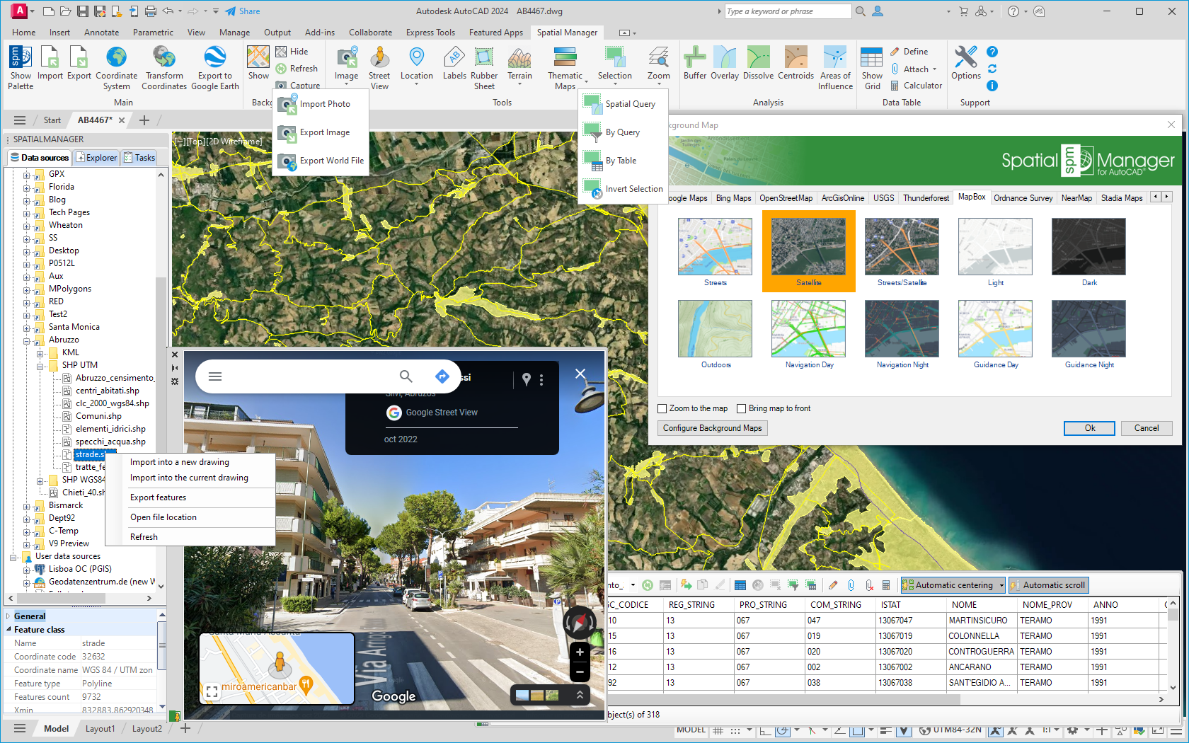 Spatial Manager™ for AutoCAD preview screen