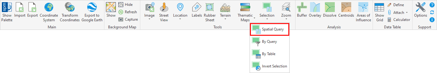 'SPMLABEL' command in the Spatial Manager™ for AutoCAD ribbon