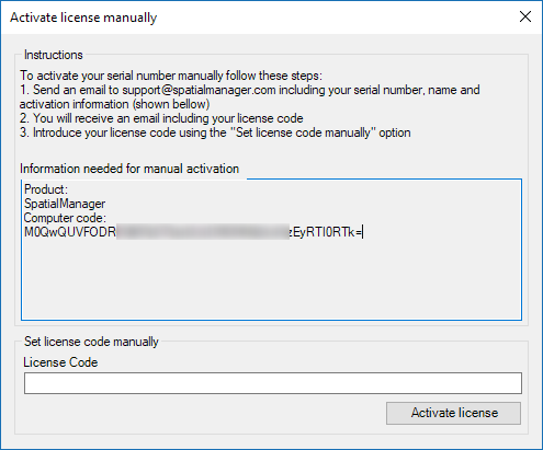 Spatial Manager™ for GstarCAD - Instructions for manually activate the licenses