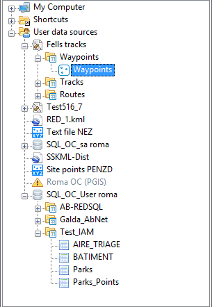 Spatial Manager™ for GstarCAD Data sources Area