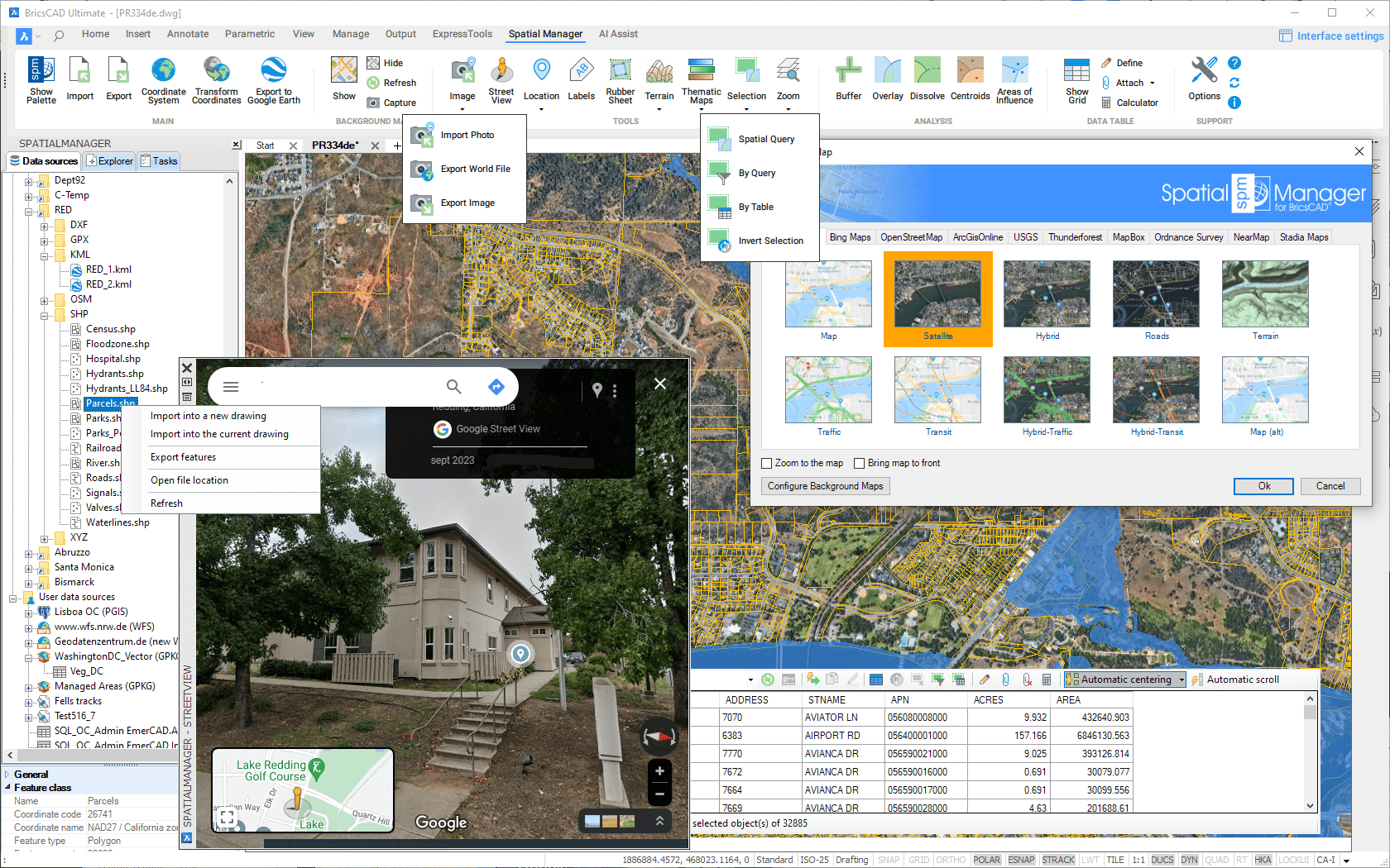 Spatial Manager™ for BricsCAD preview screen