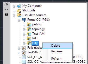 Delete or rename a schema in a spatial database