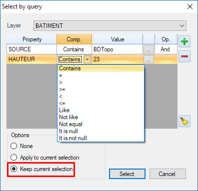 Adding Features to the current selection when Selecting by Query