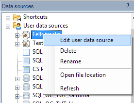 Edit a User Data Source