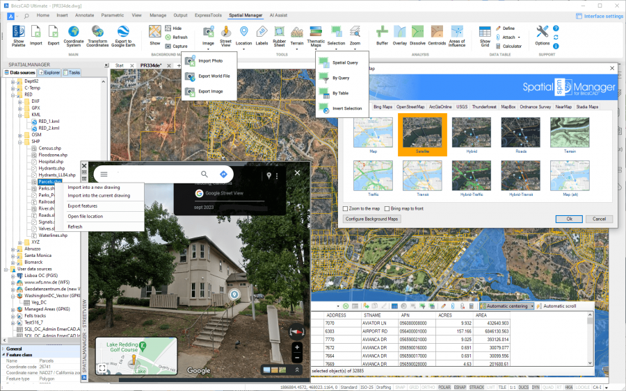 Spatial Manager™ for GstarCAD preview screen