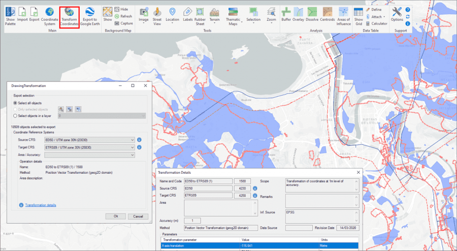 Transform drawing Coordinate System functionality